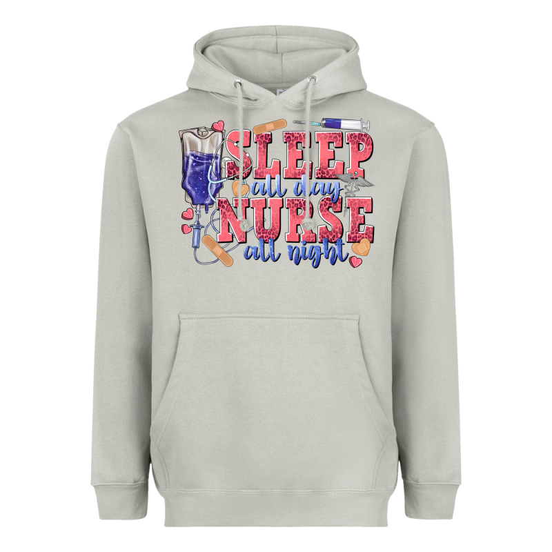 Sleep All Day Nurse All Night Heavyweight Hoodie by texasbilliewilder | Teevron