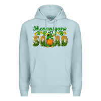 Blue Mist shenanigans squad gnomes shamrock gold leopard glitter Premium Hoodie - Artiststas