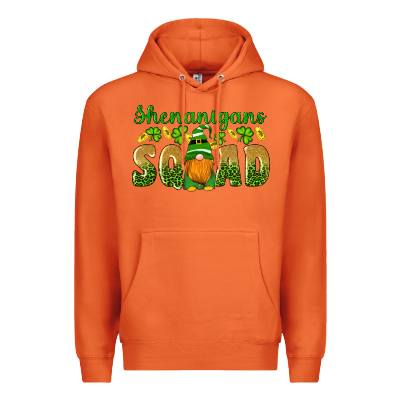 Shenanigans Squad Gnomes Shamrock Gold Leopard Glitter Premium Hoodie by Artiststas | Teevron