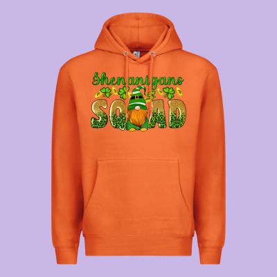 Shenanigans Squad Gnomes Shamrock Gold Leopard Glitter Premium Hoodie Designed By Artiststas