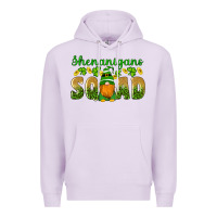 Lilac shenanigans squad gnomes shamrock gold leopard glitter Premium Hoodie - Artiststas