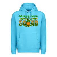 Ocean Blue shenanigans squad gnomes shamrock gold leopard glitter Premium Hoodie - Artiststas