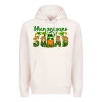 Pale Pink shenanigans squad gnomes shamrock gold leopard glitter Premium Hoodie - Artiststas