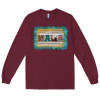 Burgundy western turquoise's mama background Long Sleeve Tee - BarkalooDesign