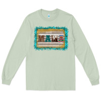 Matcha western turquoise's mama background Long Sleeve Tee - BarkalooDesign