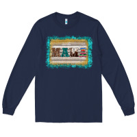 Navy western turquoise's mama background Long Sleeve Tee - BarkalooDesign
