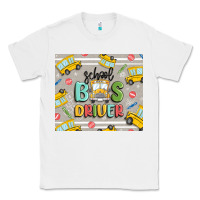 White school bus driver Classic Tee - MaliasSmallBusiness