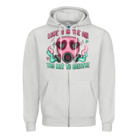Dove Grey love is in the air Zipper Hoodie - MaliasSmallBusiness