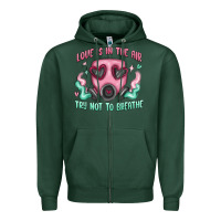 Sports Green love is in the air Zipper Hoodie - MaliasSmallBusiness