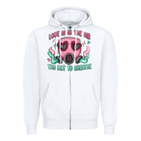 White love is in the air Zipper Hoodie - MaliasSmallBusiness