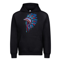 Black indian headdress with american flag Urban Hoodie - BarkalooDesign