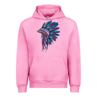 Fuchsia Pink indian headdress with american flag Urban Hoodie - BarkalooDesign