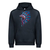 Navy indian headdress with american flag Urban Hoodie - BarkalooDesign