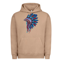 Pigment Burro indian headdress with american flag Urban Hoodie - BarkalooDesign