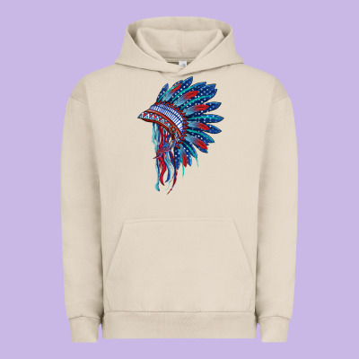 Indian Headdress With American Flag Urban Hoodie Designed By Barkaloodesign