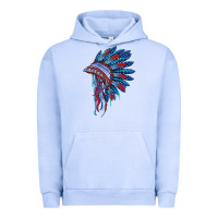 Pigment Grape Ice indian headdress with american flag Urban Hoodie - BarkalooDesign