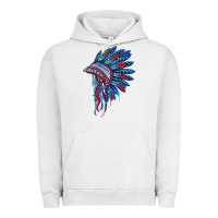 Pigment Lunar Rock indian headdress with american flag Urban Hoodie - BarkalooDesign