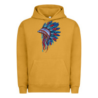 Pigment Peanut Butter indian headdress with american flag Urban Hoodie - BarkalooDesign