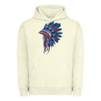Pigment Pistachio indian headdress with american flag Urban Hoodie - BarkalooDesign
