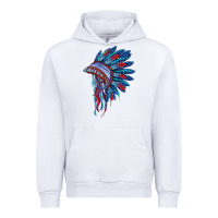 White indian headdress with american flag Urban Hoodie - BarkalooDesign