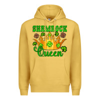 Antique Gold shamrock queen crown leopard glitter Premium Hoodie - Artiststas