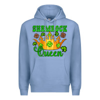 Colony Blue shamrock queen crown leopard glitter Premium Hoodie - Artiststas