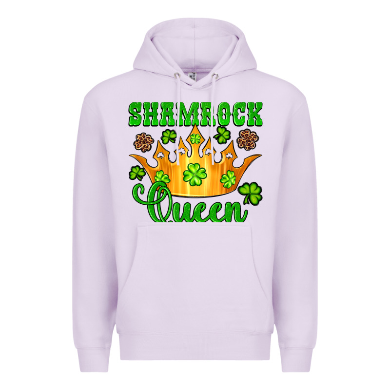 Shamrock Queen Crown Leopard Glitter Premium Hoodie by Artiststas | Teevron