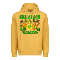 Mustard shamrock queen crown leopard glitter Premium Hoodie - Artiststas