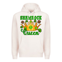 Pale Pink shamrock queen crown leopard glitter Premium Hoodie - Artiststas