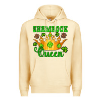 Pina Colada shamrock queen crown leopard glitter Premium Hoodie - Artiststas