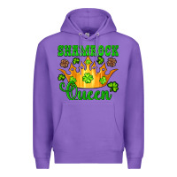 Purple shamrock queen crown leopard glitter Premium Hoodie - Artiststas