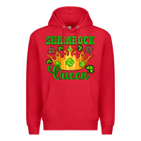 Red shamrock queen crown leopard glitter Premium Hoodie - Artiststas