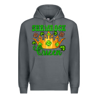Rock shamrock queen crown leopard glitter Premium Hoodie - Artiststas
