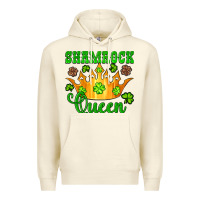 Sandshell shamrock queen crown leopard glitter Premium Hoodie - Artiststas