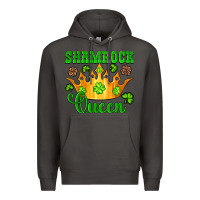 Smoke shamrock queen crown leopard glitter Premium Hoodie - Artiststas