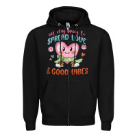 Black on my way to spread love Zipper Hoodie - MaliasSmallBusiness