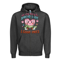 Charcoal Heather on my way to spread love Zipper Hoodie - MaliasSmallBusiness