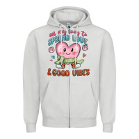 Dove Grey on my way to spread love Zipper Hoodie - MaliasSmallBusiness