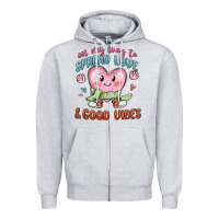 Heather Grey on my way to spread love Zipper Hoodie - MaliasSmallBusiness