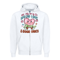 White on my way to spread love Zipper Hoodie - MaliasSmallBusiness