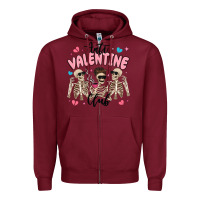 Burgundy anti valentine club Zipper Hoodie - MaliasSmallBusiness