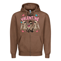Chestnut anti valentine club Zipper Hoodie - MaliasSmallBusiness