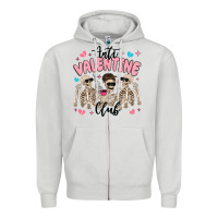 Dove Grey anti valentine club Zipper Hoodie - MaliasSmallBusiness