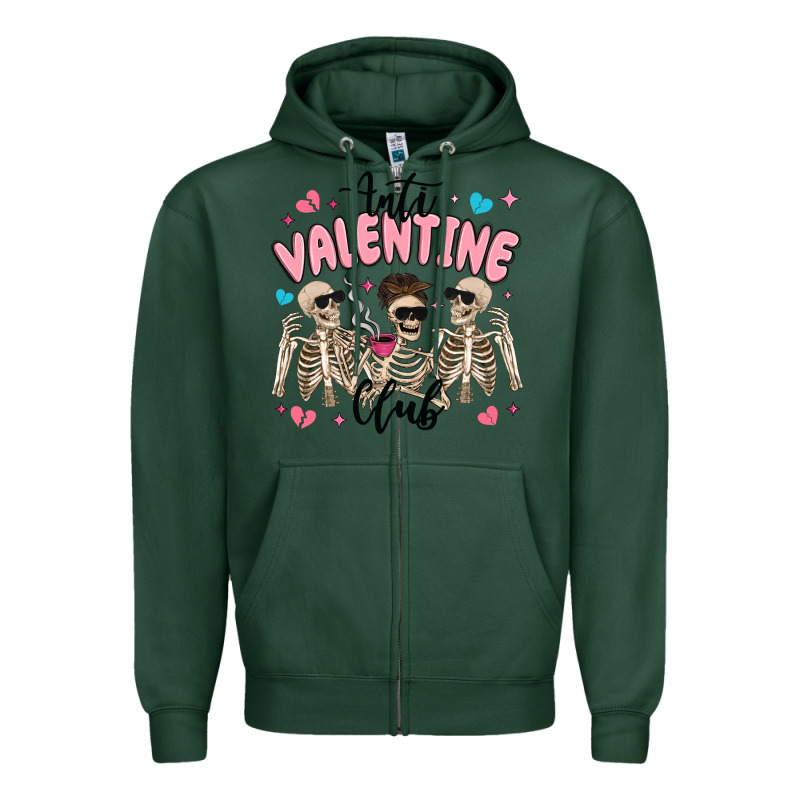 Anti Valentine Club Zipper Hoodie by MaliasSmallBusiness | Teevron