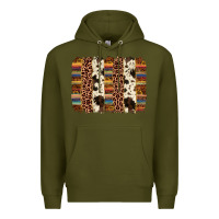 Army Green serape sunflower cowhide leopard brushstroke Premium Hoodie - AdoDesignShop