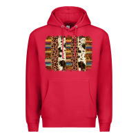 Cardinal serape sunflower cowhide leopard brushstroke Premium Hoodie - AdoDesignShop