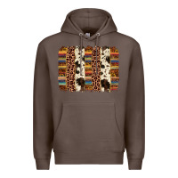 Coffee serape sunflower cowhide leopard brushstroke Premium Hoodie - AdoDesignShop