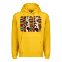 Lemon serape sunflower cowhide leopard brushstroke Premium Hoodie - AdoDesignShop