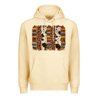 Pina Colada serape sunflower cowhide leopard brushstroke Premium Hoodie - AdoDesignShop