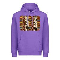 Purple serape sunflower cowhide leopard brushstroke Premium Hoodie - AdoDesignShop